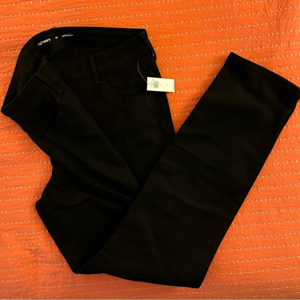 Womens Straight Leg Black Jeans by Old Navy